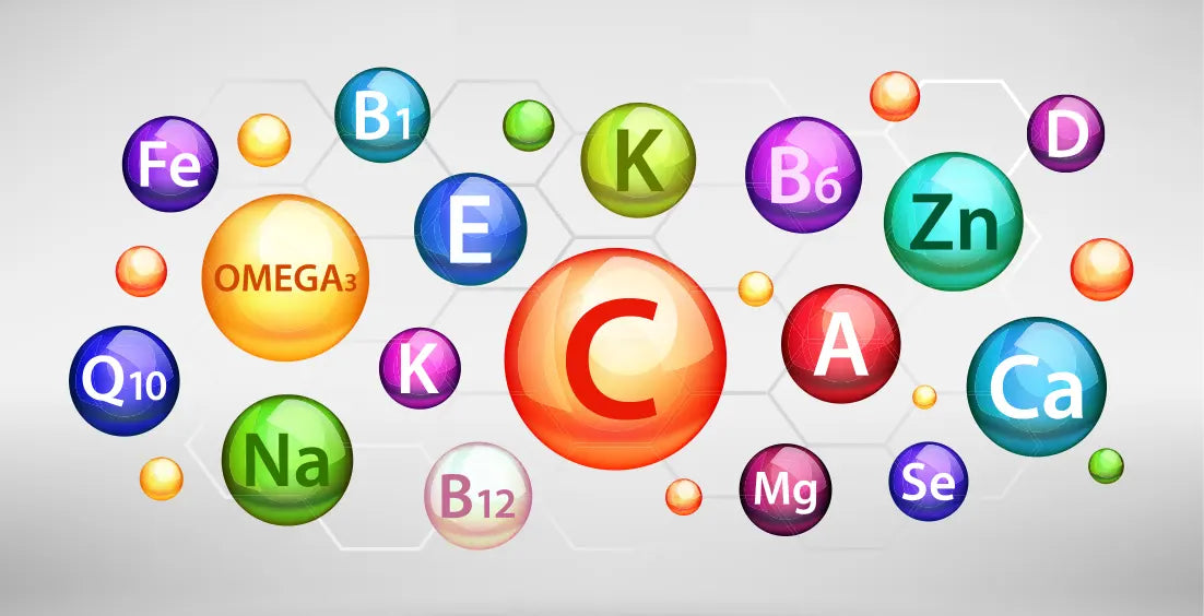 An image showing types of vitamins.